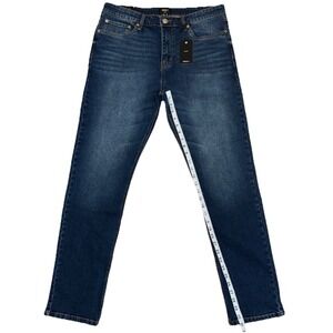 Forever 21 Men's Slim Jeans Dark Blue Denim Mid Rise Stretch Size 33